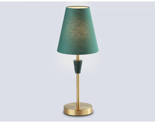  Настольная лампа с абажуром LH75057 BS/GN латунь/зеленый E14 max 40W D180*460