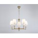  Подвесная люстра с абажурами и хрусталем LH71021/5 BS/WH латунь/белый E14*5 max 40W D670*1130