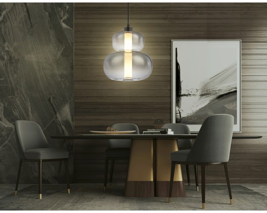  Подвесной светодиодный светильник LH11052 BK/SM черный/дымчатый 12W 3000K D230*265