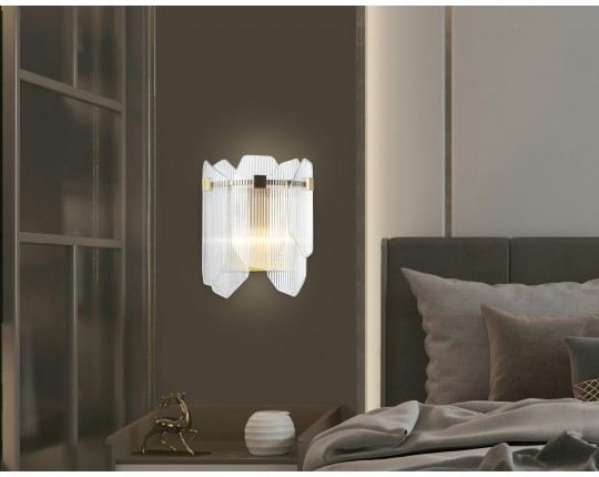  Настенный светильник LH31257/2 BS/CL латунь/прозрачный E14*2 max 40W 220*150*270