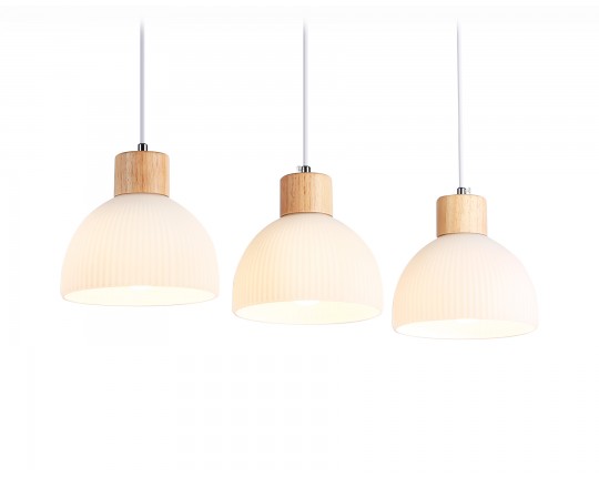  Подвесной светильник со сменной лампой TR83135/3 LW/FR светлое дерево/белый матовый E27/3 max 40W 640*180*1040