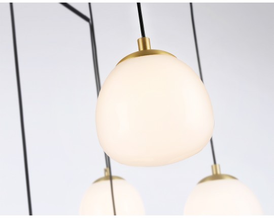  Светильник на штанге LH51001/6+3 SGD/BK/FR золотой песок/черный /белый матовый G9*9 max 28W D750*700