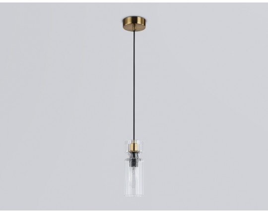  Подвесной светильник LH56111 BK/BS/CL черный/латунь/прозрачный E14 max 40W D65*1500
