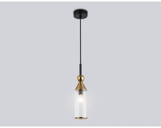  Подвесной светильник LH55251 BK/BS/CL черный/латунь/прозрачный E14 max 40W D65*1500