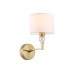  Настенный светильник с абажуром и хрусталем LH71135 BS/WH латунь/белый E14 max 40W 220*140*250