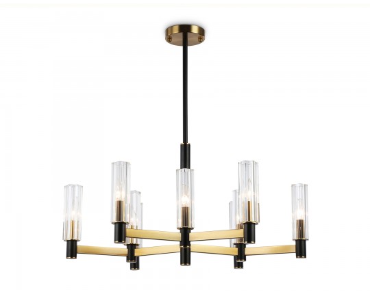  Люстра на штанге LH55513/9 BK/BS/CL черный/латунь/прозрачный E14*9 max 40W D760*760
