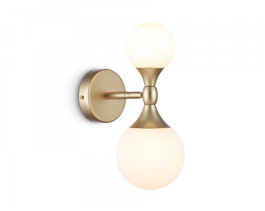  Настенный светильник со сменной лампой LH51053/2 GD/FR золото/белый матовый G9*2 max 28W 120*195*300