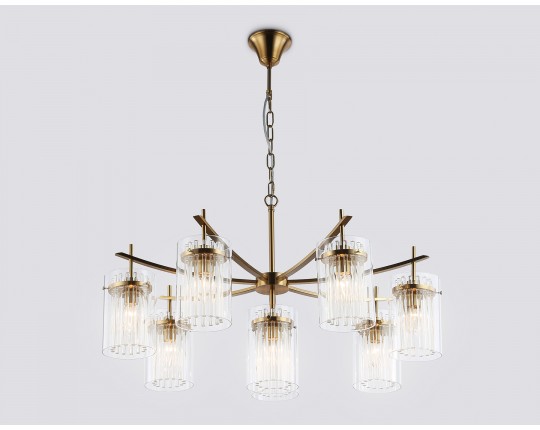 Подвесная люстра LH56033/7+1 BS/CL латунь/прозрачный E14*8 max 40W D790*1200