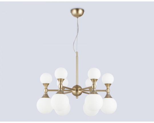  Подвесная люстра LH51050/12 GD/FR золото/белый матовый G9*12 max 28W D550*450