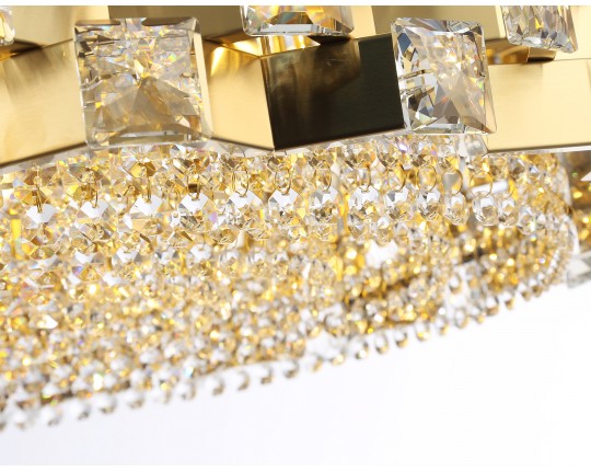  Подвесная люстра с хрусталем LH41009/18 BS/CL латунь/прозрачный E14*18 max 40W D700*320