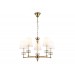  Подвесная люстра с абажурами и хрусталем LH71021/5 BS/WH латунь/белый E14*5 max 40W D670*1130