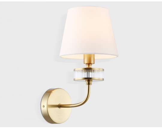  Настенный светильник с абажуром LH71255 BS/WH латунь/белый E14 max 40W 210*160*310