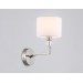  Настенный светильник с абажуром и хрусталем LH71125 SN/WH никель/белый E14 max 40W 220*140*250