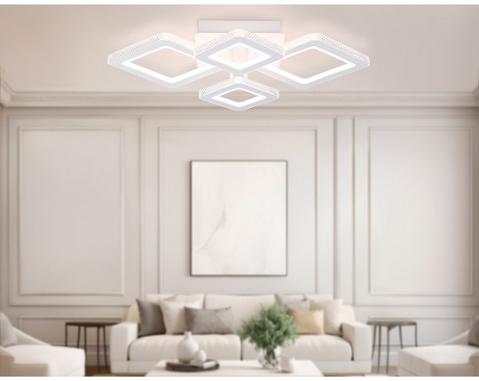  Потолочный светодиодный светильник с пультом FA8878/2+2 WH белый 3000K-6400K 88W 710*520*125 (ПДУ ИК)