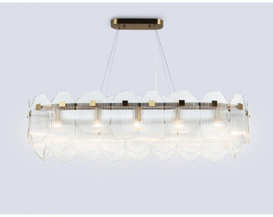  Подвесной светильник LH31255/12 BS/CL латунь/прозрачный E14*12 max 40W 1000*340*270