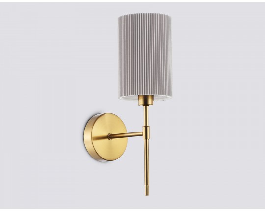  Настенный светильник с абажуром LH72385 BS/GR латунь/серый E14 max 40W 190*110*340