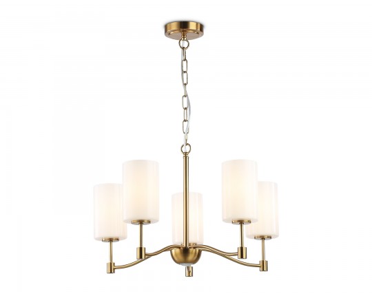  Подвесная люстра LH56051/5 BS/FR латунь/белый матовый E14*5 max 40W D590*950