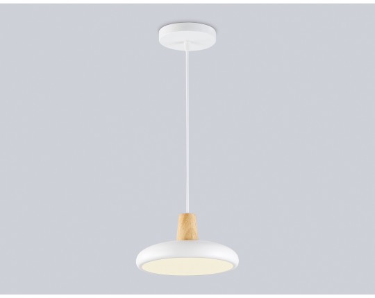  Светильник светодиодный подвесной FL4838 WH/WD белый/дерево 24W 3000-6000K D200*800 (без ПДУ)