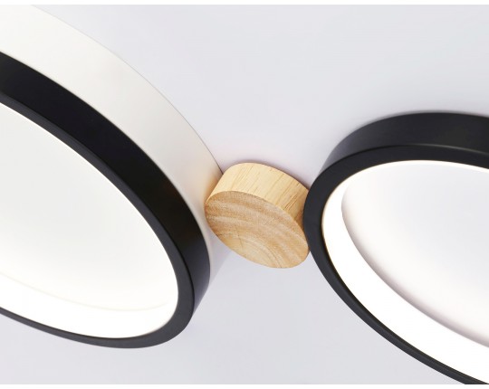  Настенно-потолочный светодиодный светильник с пультом FL4814/3 BK/WH черный/белый 3000K-6400K 45W 620*290*55 (ПДУ ИК)