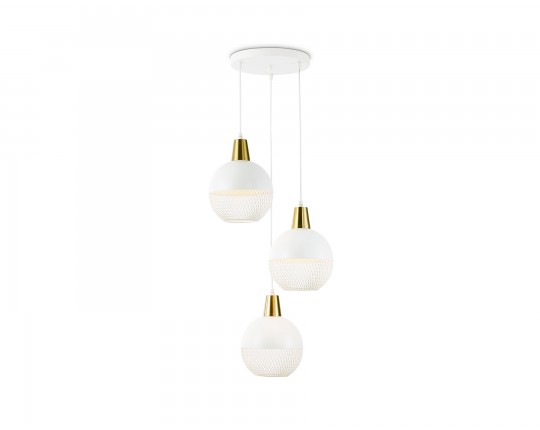  Светильник подвесной TR8503/3 WH/CP белый/медь E27/3 max 60W D410*1000