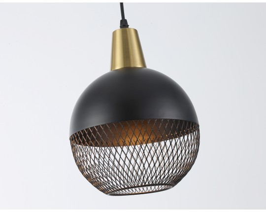  Светильник подвесной TR8504 BK/CP черный/медь E27 max 60W D200*1000