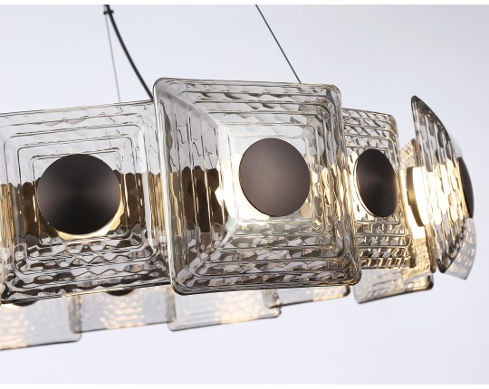  Подвесная светодиодная люстра LH31030 GR/SM серый/дымчатый 72W 3000K D700*150