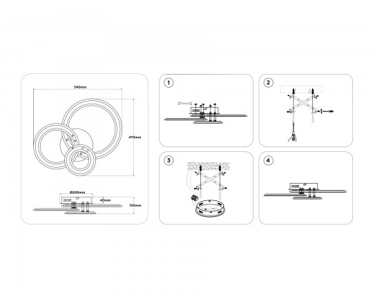  Потолочный светодиодный светильник с пультом FA861 WH белый 71W 540*470*105 (ПДУ РАДИО 2.4)