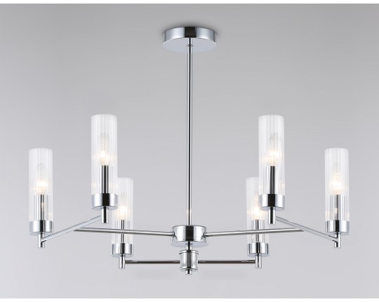  Люстра со стеклянными плафонами на штанге LH55151/6 CH/CL хром/прозрачный E14/6 max 40W D675*520