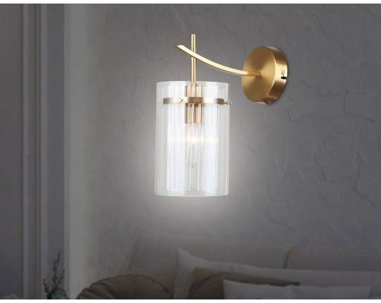  Настенный светильник LH56035 BS/CL латунь/прозрачный E14 max 40W 220*120*255