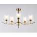  Люстра со стеклянными плафонами на штанге LH57008/6 BS/FR латунь/белый матовый E14/6 max 40W D850*420