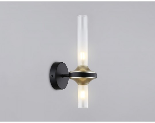 Настенный светильник LH55355/2 BK/CGD/CL черный/золото/прозрачный G9/2 max 30W 150*100*320