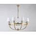  Подвесная люстра с абажурами LH71253/8 BS/WH латунь/белый E14/8 max 40W D870*990