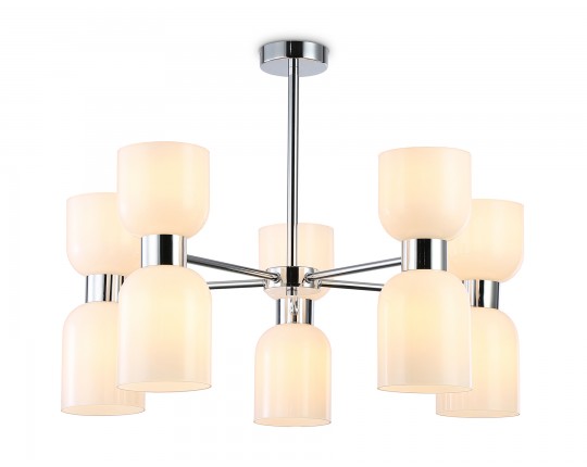  Люстра на штанге LH56083/10 СH/FR хром/белый матовый E14*10 max 40W D700*510