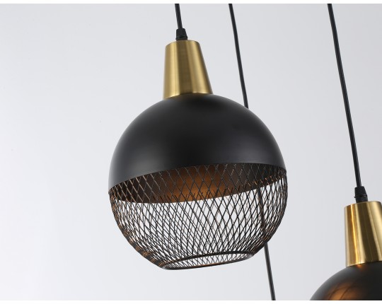  Светильник подвесной TR8505/3 BK/CP черный/медь E27/3 max 60W D410*1000