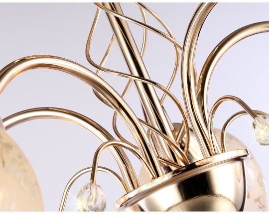  Подвесная люстра TR3189/5 GD/CL/FR золото/прозрачный/белый матовый E27/5 max 40W D600*285