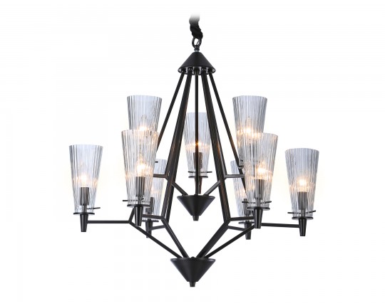  Подвесная люстра со сменной лампой TR3238/6+3 BK черный E14/9 max 40W D730*720