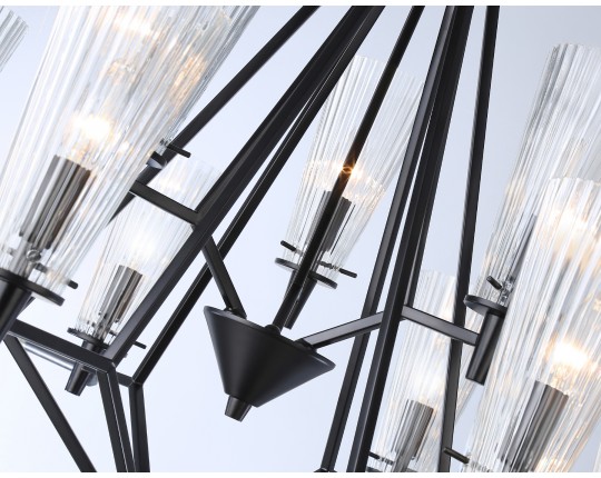  Подвесная люстра со сменной лампой TR3238/6+3 BK черный E14/9 max 40W D730*720