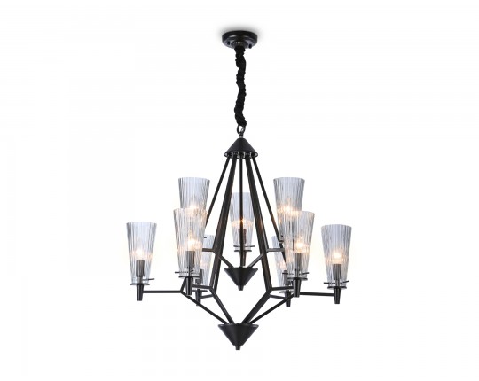  Подвесная люстра со сменной лампой TR3238/6+3 BK черный E14/9 max 40W D730*720