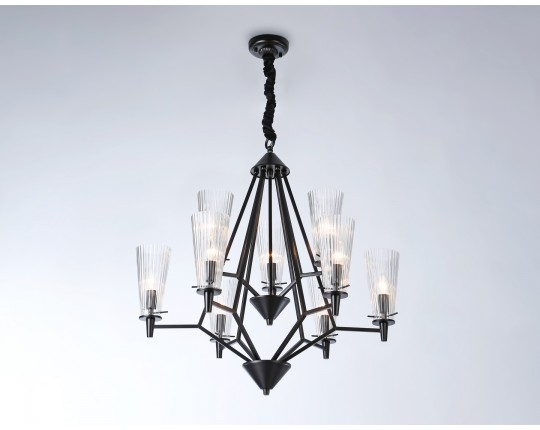  Подвесная люстра со сменной лампой TR3238/6+3 BK черный E14/9 max 40W D730*720