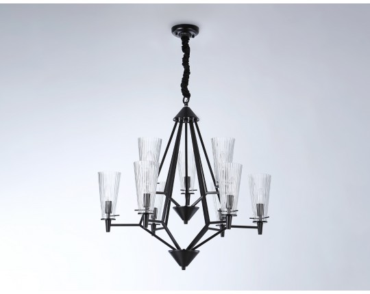  Подвесная люстра со сменной лампой TR3238/6+3 BK черный E14/9 max 40W D730*720