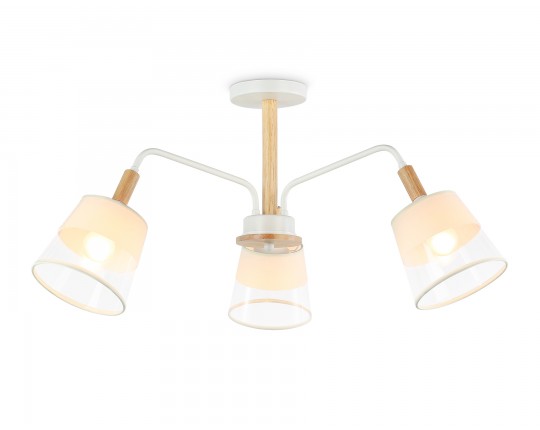  Подвесной светильник со сменной лампой TR4737/3 WH/LW белый/светлое дерево E27/3 max 40W D760*350