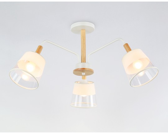  Подвесной светильник со сменной лампой TR4737/3 WH/LW белый/светлое дерево E27/3 max 40W D760*350
