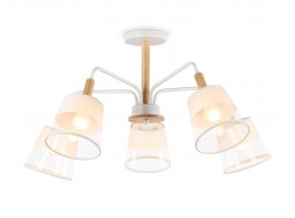  Подвесной светильник со сменной лампой TR4738/5 WH/LW белый/светлое дерево E27/5 max 40W D760*350