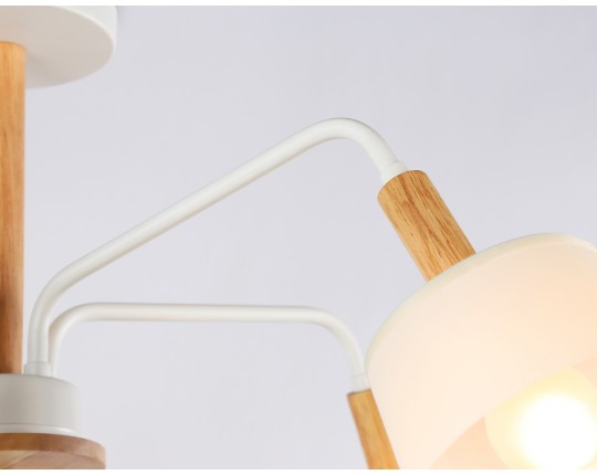  Подвесной светильник со сменной лампой TR4738/5 WH/LW белый/светлое дерево E27/5 max 40W D760*350