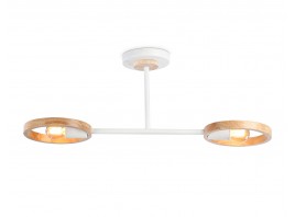  Подвесной светильник со сменной лампой TR8243/2 WH/LWD белый/светлое дерево E27/2 max 40W 590*165*220