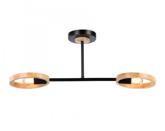  Подвесной светильник со сменной лампой TR8244/2 BK/LWD черный/светлое дерево E27/2 max 40W 590*165*220