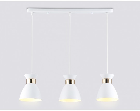  Светильник подвесной в стиле лофт TR8466/3 WH/FGD белый/золото E27/3 max 60W 550*135*1000