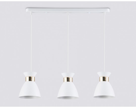  Светильник подвесной в стиле лофт TR8466/3 WH/FGD белый/золото E27/3 max 60W 550*135*1000