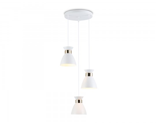  Светильник подвесной в стиле лофт TR8467/3 WH/FGD белый/золото E27/3 max 60W D340*1000