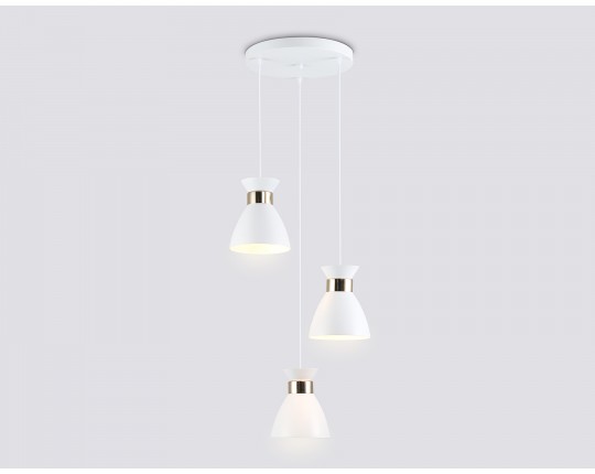  Светильник подвесной в стиле лофт TR8467/3 WH/FGD белый/золото E27/3 max 60W D340*1000